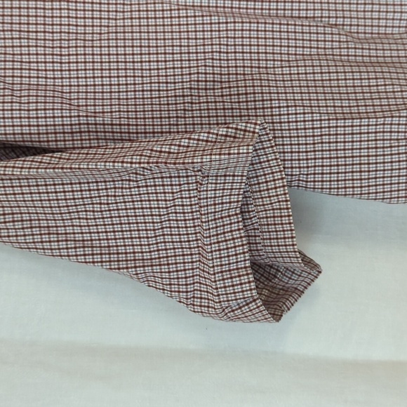 J Crew Red White Windowpane Plaid Cotton Button Up Size Large - Picture 6 of 7